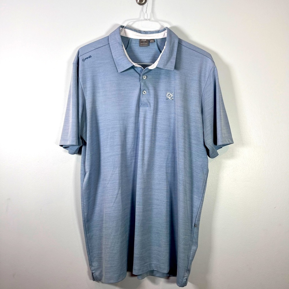 Ping Golf Harrison Solid Polo Short Sleeve Shirt Sensor Cool Light Blue Size XL